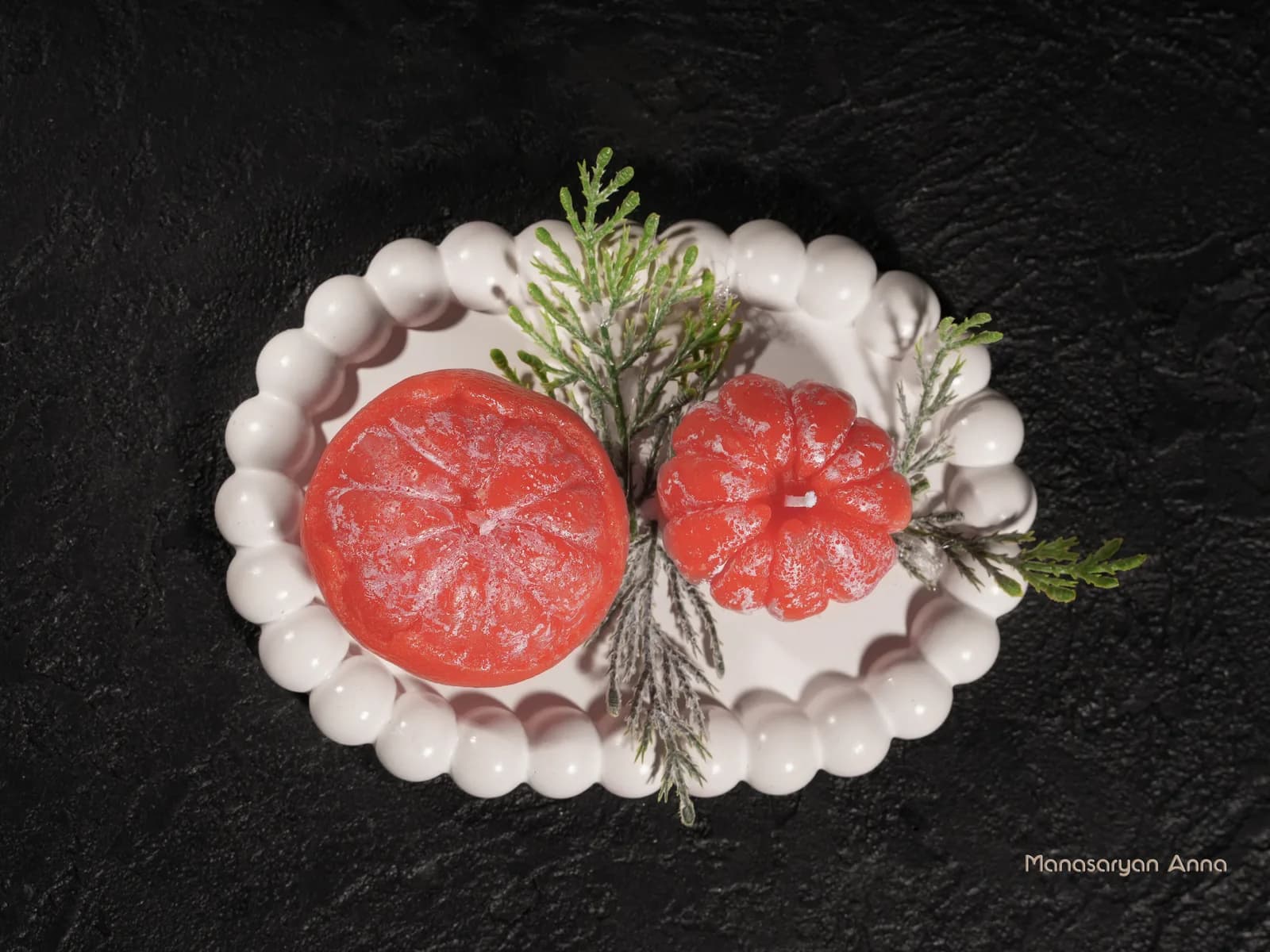 Мандарины на блюде — ракурс 2